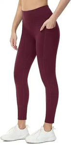 Meilleure vente Leggings de fitness élastiques en pur coton pour femmes taille haute personnalisés avec logo vêtements minces pour femmes - Product Image 3