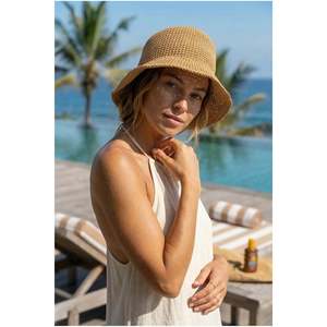 Camel Imported Hand-Woven Straw <b>Hat</b> Hsr2083 - CAMEL - Product Image 3
