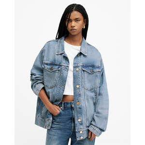 Chaqueta de mezclilla lavada Vintage de gran angustia personalizada para hombres y mujeres, ropa de Pinzón, relleno de algodón teñido con bordado a la moda - Product Image 1
