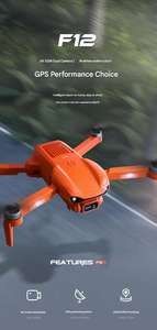 Dron GPS Plegable F12 con Cámara 2K QHD, Control Electrónico de Velocidad (ESC), Tiempo de Vuelo de 21-30 Minutos para Fotografía Aérea (Quadcopter) - Product Image 1