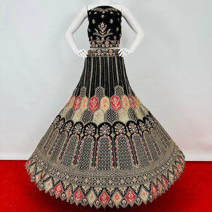 Mewar Rajwada Heavy Velvet Bridal Set para adultos Full Jarkan con Multi Work Double Dupatta 5 diseños y 5 colores - Product Image 1