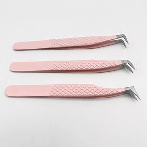 Pinzas profesionales para extensión de pestañas con nuevo diseño, mango de agarre de corazón, pinzas para pestañas, pinzas de acero inoxidable de HN - Product Image 5