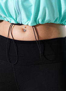 Venta al por mayor mujeres Zipper Top Sea Green Color 100% algodón sudaderas con capucha logotipo personalizado mujeres sudaderas recortadas para las mujeres - Product Image 4