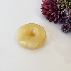 Colgante de Ámbar Báltico Natural Amarillo en Forma de Donut, Collar Clásico para Niños - Product Image 6