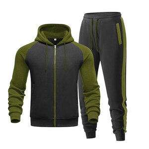 Dos chándales de diferentes colores para hombres, chándales personalizados versátiles con diseño deportivo, conjuntos de ropa de fitness de moda duraderos - Product Image 1