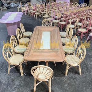 Ensemble de chaises de table en rotin durable élégant et confortable pour enfants pour salles de jeux salons cuisines chambres parcs extérieurs - Product Image 1