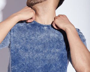 Camisetas extragrandes lavadas con ácido para hombre con logotipo personalizado de calidad superior, Camiseta de algodón de secado rápido para hombre, camisetas con cuello redondo - Product Image 2