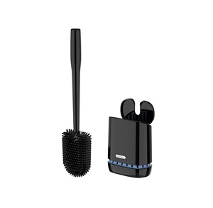 Brosse et support pour cuvette de toilette MR.SIGA, brosse de toilette murale, noire - Product Image 1