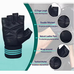 ถุงมือยกน้ำหนักออกกำลังกายสำหรับทุกเพศถุงมือออกกำลังกายครึ่งนิ้วสำหรับฝึกซ้อม - Product Image 5