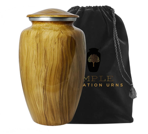 Urna de cremación de Metal marrón Premium hecha a mano de aluminio con revestimiento de Meena, recuerdo grande a prueba de fugas y Urna conmemorativa grabable - Product Image 3