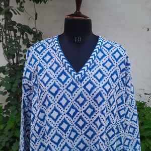 Vestido Largo Informal de Algodón con Estampado en Bloque, Cuello en V, Bolsillos Holgados, Ropa Casual de Vacaciones para Mujer, Venta al por Mayor - Product Image 2