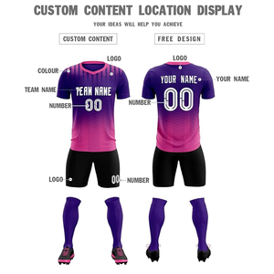 Uniformes de Fútbol Personalizados Unisex, 100% Poliéster, Impresión por Sublimación Completa, Servicio OEM con Logotipo y Nombre, Estilo Conjunto de Entrenamiento - Product Image 3