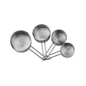 Ensemble de 4 tasses à mesurer en acier inoxydable de qualité supérieure, ustensiles de cuisine pour la préparation de gâteaux et la pâtisserie - Product Image 1