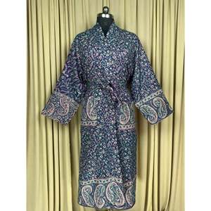 Cárdigan de Invierno Cálido y Acogedor para Mujer, Estilo Romántico, Color Verde Paisley, Abrigo Tipo Kimono con Bolsillos, Mezcla de Lana de Yak, Suave, Ropa de Casa ODM - Product Image 1