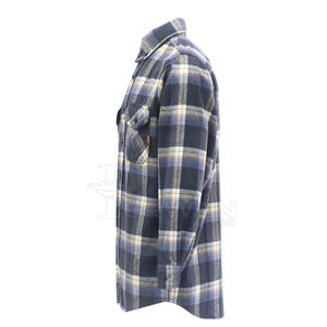<b>Men's</b> High Quality Winter Casual Light Green <b>Striped</b> 100% Cotton Flannel <b>Shirts</b> Button Regular Fit <b>Long</b> <b>Sleeve</b> Eco-Friendly - Product Image 2