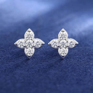 ต่างหูเพชรเม็ดเดี่ยว VVS Moissanite 925ทดสอบเพชรผ่านสไตล์แฟชั่น - Product Image 6