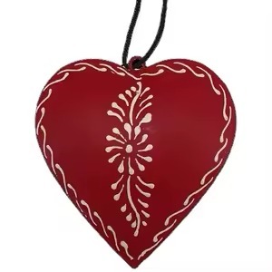 Colgante de Metal Hecho a Mano Adorno de Corazón Romántico Colgante de Pared Decoración de Navidad - Product Image 5