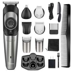 Kit de Afeitado 5 en 1 para Hombre, Recargable por USB, Inalámbrico, para Recortar el Cabello, Bigote y Nariz, con Cuchillas de Acero Inoxidable, Enchufes US y UK - Product Image 4