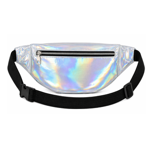 Sac banane personnalisé en cuir PU holographique brillant pour pom-pom girl, sac de taille ajustable pour filles, idéal pour la danse et le sport - Product Image 3