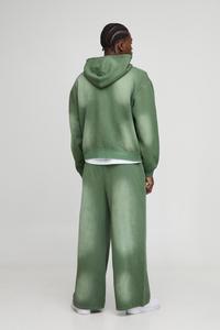 Conjunto de Sudadera con Capucha Gruesa de Felpa con Logotipo Personalizado para Hombre, Pantalones Deportivos con Lavado Ácido Vintage, Sudadera con Hombros Caídos, Traje Deportivo - Product Image 3