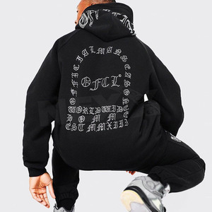 2024 dernière conception strass survêtement tenue décontracté vêtements d'hiver strass survêtement pour hommes - Product Image 3