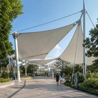 Membrana Tensada de PTFE PVDF para Techos Arquitectónicos, Cubiertas para Entradas de Edificios