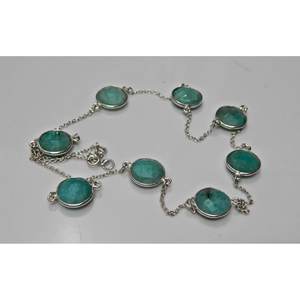 สร้อยคอเงินแท้ 925 ทำมือ พร้อมจี้อเมซอนไนต์ธรรมชาติ สำหรับสร้อยคอพลอย NL0089-GS - Product Image 4