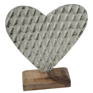 Awesome Design Decor Heart Shape With <b>Wood</b> Base Christmas <b>Ornaments</b> Decorations Home and Office Decor Metal Used Aluminium Metal - Product Image 3