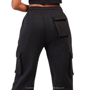 กางเกงวอร์มคาร์โก้ผู้หญิงคุณภาพสูง 350gsm ทรงจ็อกเกอร์ ขากว้างแบบสั่งทำพิเศษ มีกระเป๋า เหมาะสำหรับฤดูร้อน - Product Image 3
