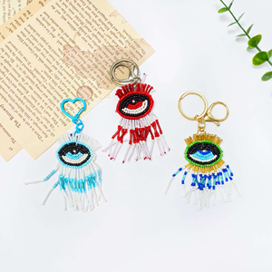 พวงกุญแจปักลูกปัดคริสตัลลายเลขโรมันแบบขายส่ง งานฝีมือกึ่งสำเร็จรูป ประดับด้วยลูกปัด สำหรับตกแต่งกระเป๋าเฉพาะทาง - Product Image 3