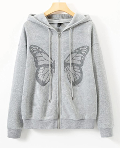 Sweat à capuche zippé en strass de haute qualité fabricant personnalisé coton épais éponge français épais Streetwear sweats à capuche unisexe - Product Image 4