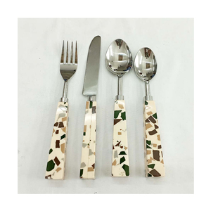 Ensemble de vaisselle de luxe d'origine indienne 5 pièces couverts en acier inoxydable de qualité supérieure-fourchette cuillère couteau meilleur prix - Product Image 1