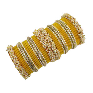 Conjuntos de brazaletes nupciales paquistaníes de lujo de calidad superior hechos a mano varios colores conjunto de brazalete de diseñador único y hermoso Churian - Product Image 1