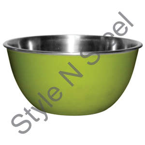 Vente en gros Bol Citi en acier inoxydable de couleur verte Bol de service et de mélange en verre pour la préparation des aliments en métal - Product Image 1
