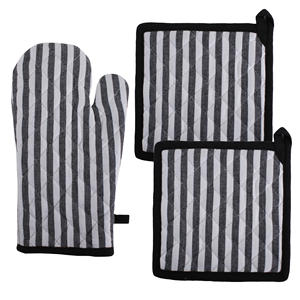 100% Cotton <b>Oven</b> Mitts with Silicone Strip Green Pot Holders for Cooking Microwave Baking Home Food Protection for Restaurants - Product Image 4