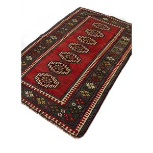 Alfombra Kilim de Lana Kiaan de Gran Tamaño, Anudada a Mano, con Patrón Geométrico Rojo y Naranja, para Entrada, Pasillo, Rectangular, Modelo Paem-1442, 9x12 - Product Image 2