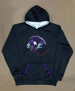 Oversized <b>Black</b> 100% Cotton <b>Zipper</b> <b>Hoodie</b> for Men Custom Print Solid Pattern Fleece Material Winter Thermal Eco-Friendly - Product Image 6