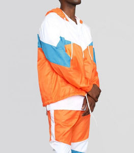 Survêtement personnalisé pour hommes, tenues coupe-vent à demi-fermeture éclair, ensemble en nylon, veste de sport, survêtement coupe-vent pour hommes - Product Image 2