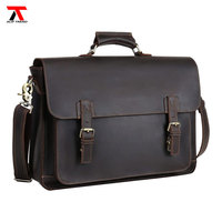 Nouvelle sacoche de qualité supérieure en cuir de vache véritable, souple, pour homme, sac à main pour ordinateur portable, grande capacité