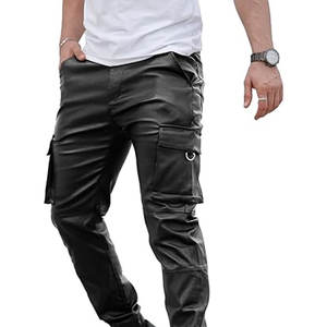 Pantalones de Cuero Casuales para Hombre, Diseño Superior Personalizado, Alta Calidad, Ligeros, Características Ecológicas, Logotipo Personalizado, Corte Recto, Tiro Medio - Product Image 1
