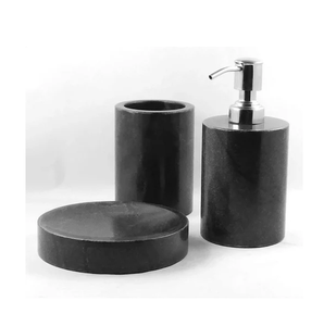 Juego de baño de mármol Juego de 4 piezas Productos de baño Juego de accesorios de baño de mármol Dispensador de loción Jabonera - Product Image 1