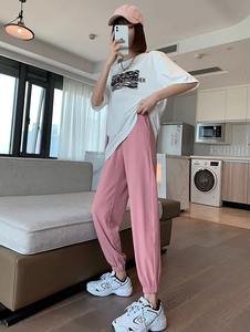 2025 pantalones de seda de hielo de moda verano fino Fitness elástico de secado rápido deportes Casual mujeres Pantalones rectos - Product Image 5