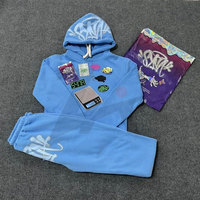 Ensemble sweat à capuche et pantalon de survêtement baggy personnalisé Y2K, coupe oversize, 100 % coton, imprimé en relief, unisexe, écologique, hiver