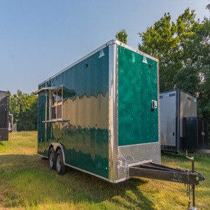 8.5x22 Emerald <b>Green</b> Loaded mobile food Trailer for sale - Product Image 1