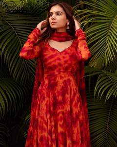 Vestido Largo Anarkali de Diseño Moderno con Seda Georgette y Bordado para Mujer, Ropa India para Ocasiones Especiales - Product Image 5