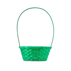 Tienphong Handicrafts Panier en bambou avec poignée 8 "x 14'', Panier cadeau en bambou, Panier de récolte, Panier de fruits pour les vacances de Pâques - Product Image 3