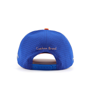 Casquette de baseball personnalisée à 6 panneaux, bleu et orange, avec logo brodé, unisexe, pour le golf, chapeau décontracté bicolore, fabriquée au Vietnam - Product Image 3
