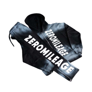 Survêtement lavé à l'acide lourd de haute qualité avec logo Ensemble sweat à capuche et pantalon de survêtement vintage Design personnalisé Survêtement lavé à l'acide pour hommes - Product Image 2