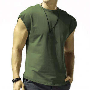 T-shirts pour hommes décontracté homme col rond sans manches couleur unie t-shirts Sport séchage rapide lâche Fitness homme t-shirts - Product Image 4