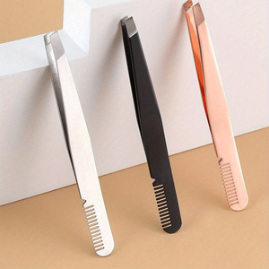 Pinzas extractoras de Punta inclinada con herramienta de peine, venta al por mayor, logotipo privado personalizado, instrumentos superventas - Product Image 2